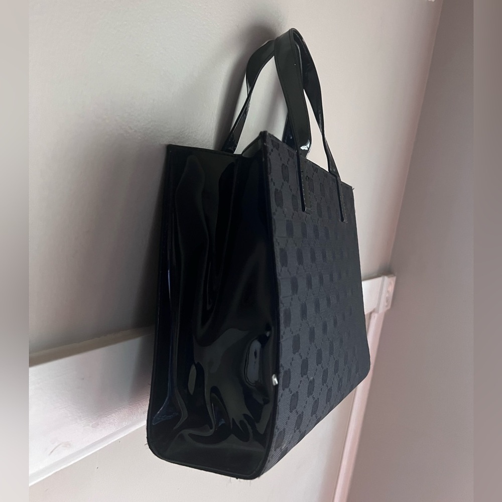 Black Monogram Tote Bag - Picture 2 of 5